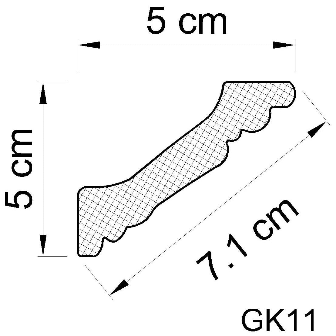 Taklist frigolit GK11